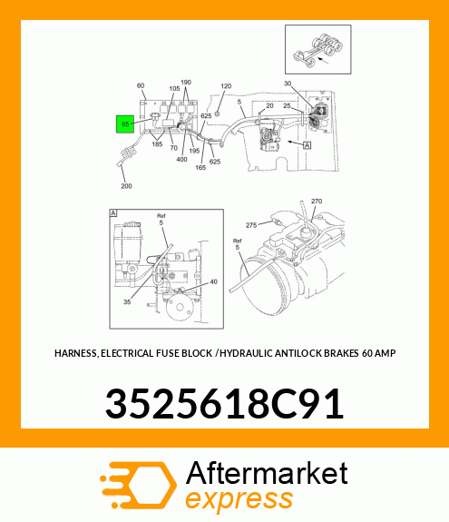 HARNESS, ELECTRICAL FUSE BLOCK /HYDRAULIC ANTILOCK BRAKES 60 AMP 3525618C91