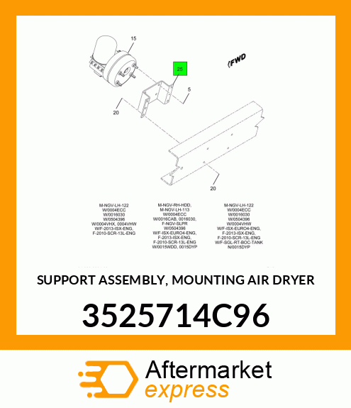 SUPPORT ASSEMBLY, MOUNTING AIR DRYER 3525714C96