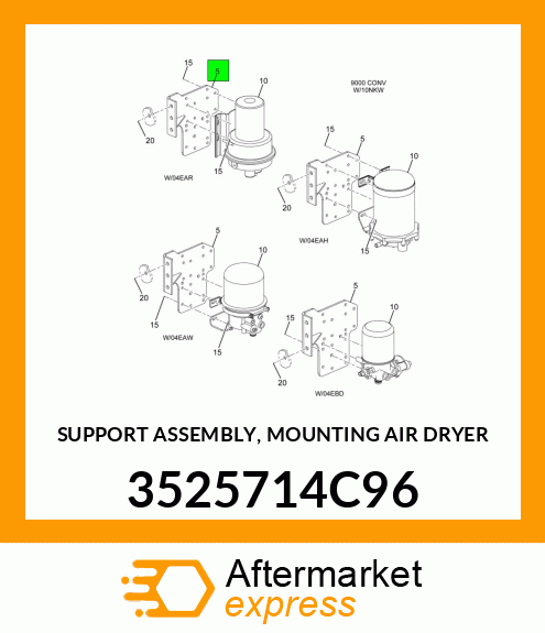 SUPPORT ASSEMBLY, MOUNTING AIR DRYER 3525714C96