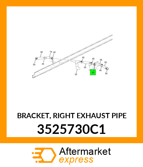 BRACKET, RIGHT EXHAUST PIPE 3525730C1