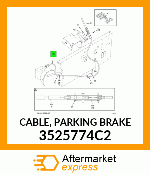 CABLE, PARKING BRAKE 3525774C2