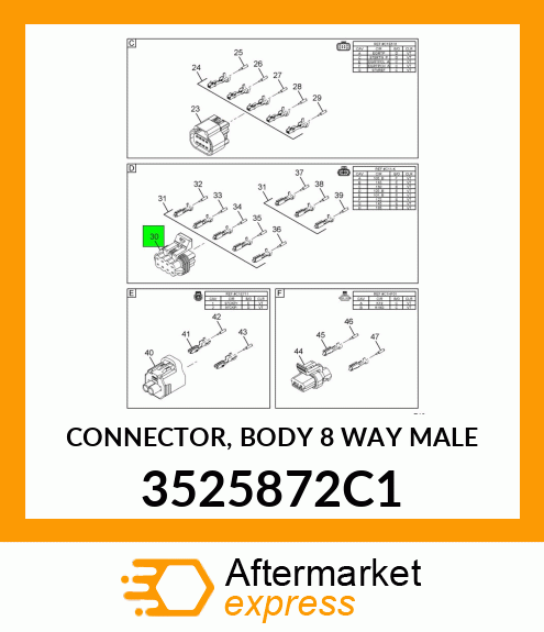 CONNECTOR, BODY 8 WAY MALE 3525872C1
