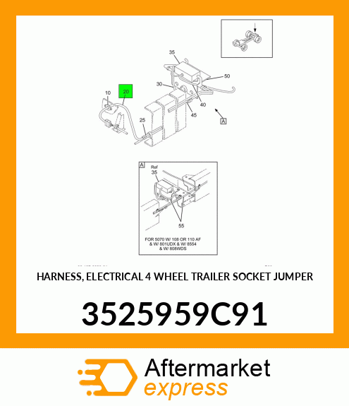 HARNESS, ELECTRICAL 4 WHEEL TRAILER SOCKET JUMPER 3525959C91