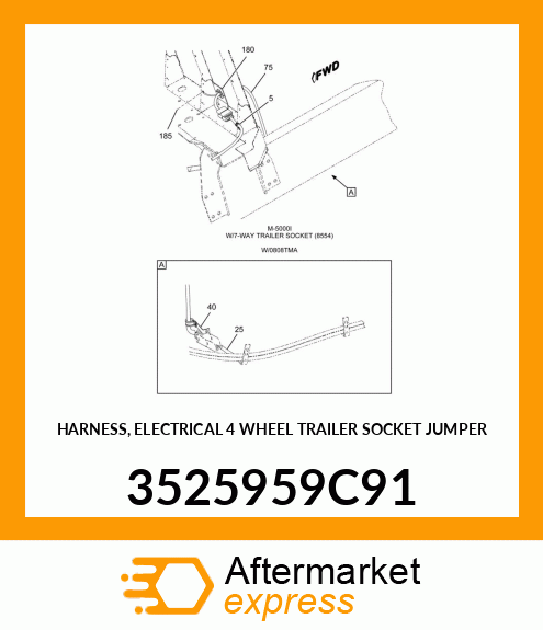 HARNESS, ELECTRICAL 4 WHEEL TRAILER SOCKET JUMPER 3525959C91