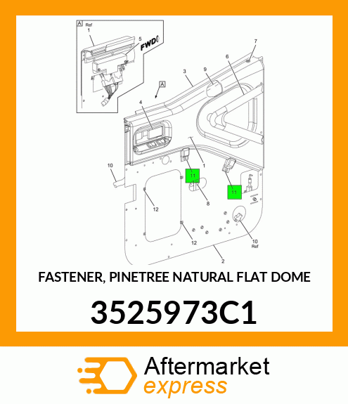 FASTENER, PINETREE NATURAL FLAT DOME 3525973C1