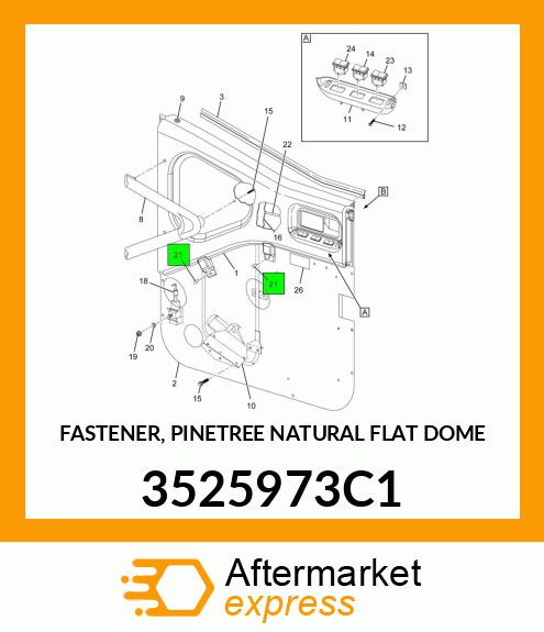 FASTENER, PINETREE NATURAL FLAT DOME 3525973C1