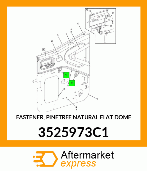 FASTENER, PINETREE NATURAL FLAT DOME 3525973C1