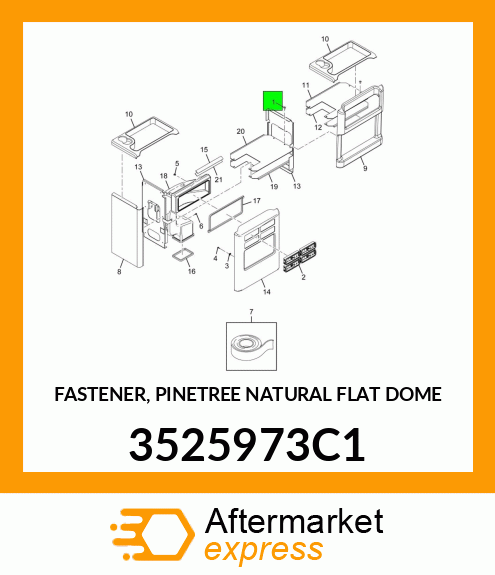 FASTENER, PINETREE NATURAL FLAT DOME 3525973C1