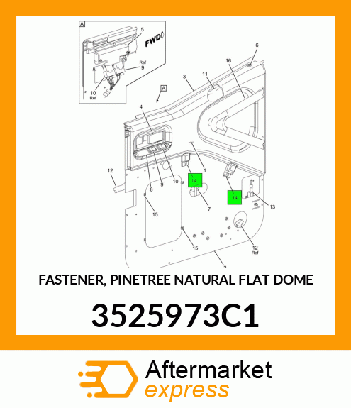 FASTENER, PINETREE NATURAL FLAT DOME 3525973C1