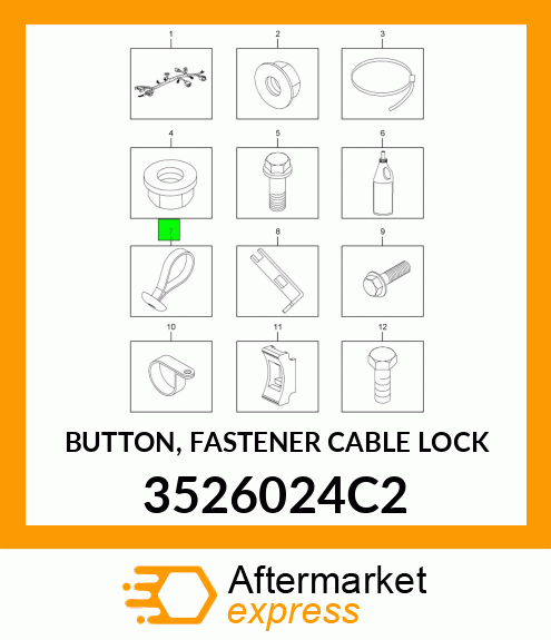 BUTTON, FASTENER CABLE LOCK 3526024C2