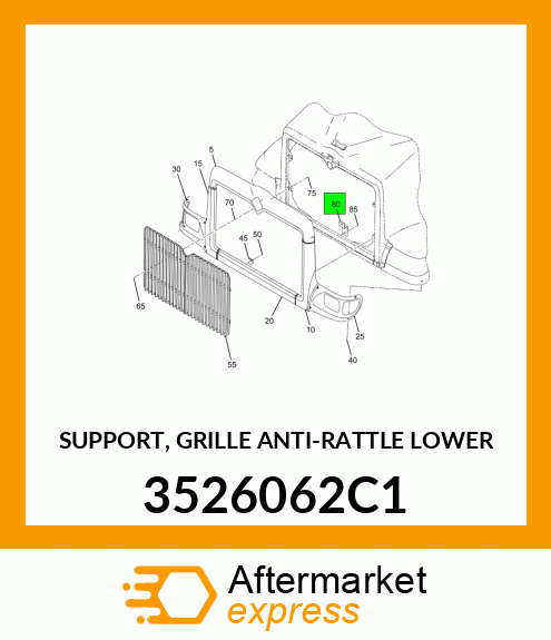 SUPPORT, GRILLE ANTI-RATTLE LOWER 3526062C1