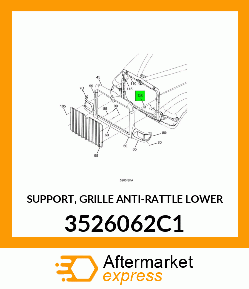 SUPPORT, GRILLE ANTI-RATTLE LOWER 3526062C1