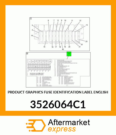 PRODUCT GRAPHICS FUSE IDENTIFICATION LABEL ENGLISH 3526064C1