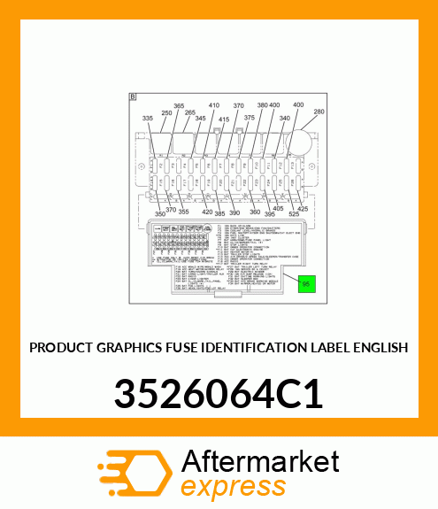 PRODUCT GRAPHICS FUSE IDENTIFICATION LABEL ENGLISH 3526064C1