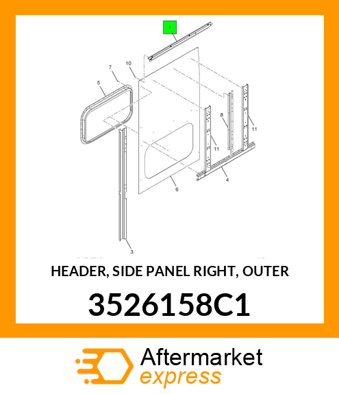 HEADER, SIDE PANEL RIGHT, OUTER 3526158C1