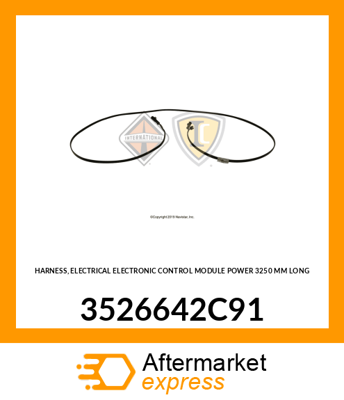 HARNESS, ELECTRICAL ELECTRONIC CONTROL MODULE POWER 3250 MM LONG 3526642C91