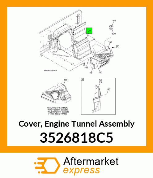 Cover, Engine Tunnel Assembly 3526818C5