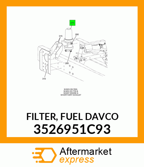 FILTER, FUEL DAVCO 3526951C93