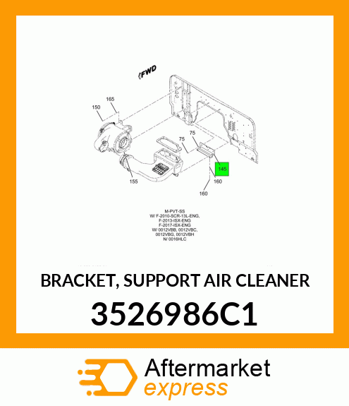 BRACKET, SUPPORT AIR CLEANER 3526986C1