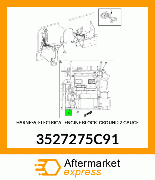 HARNESS, ELECTRICAL ENGINE BLOCK GROUND 2 GAUGE 3527275C91