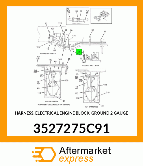 HARNESS, ELECTRICAL ENGINE BLOCK GROUND 2 GAUGE 3527275C91