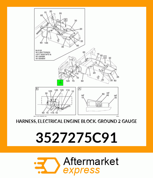 HARNESS, ELECTRICAL ENGINE BLOCK GROUND 2 GAUGE 3527275C91