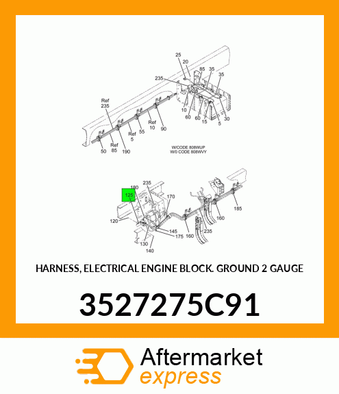 HARNESS, ELECTRICAL ENGINE BLOCK GROUND 2 GAUGE 3527275C91