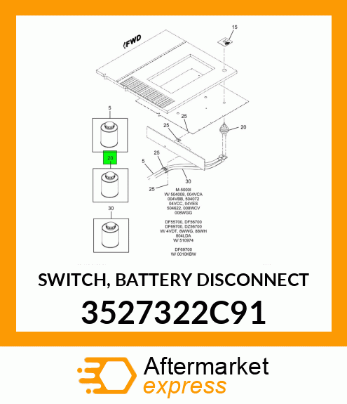 SWITCH, BATTERY DISCONNECT 3527322C91