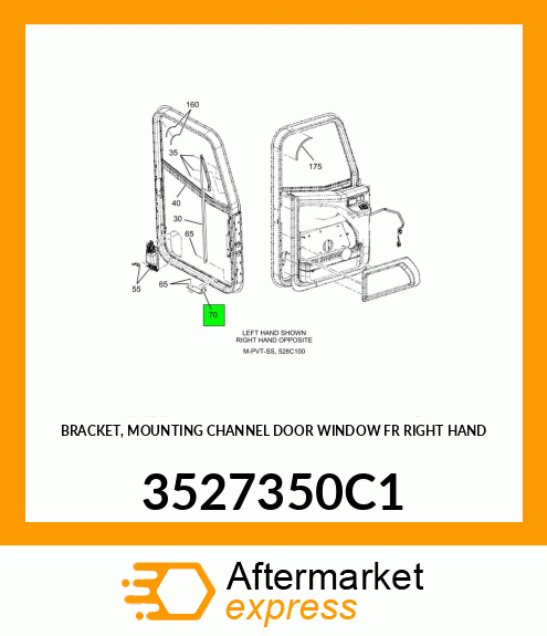 BRACKET, MOUNTING CHANNEL DOOR WINDOW FR RIGHT HAND 3527350C1