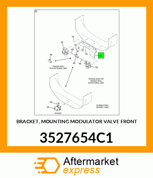 BRACKET, MOUNTING MODULATOR VALVE FRONT 3527654C1