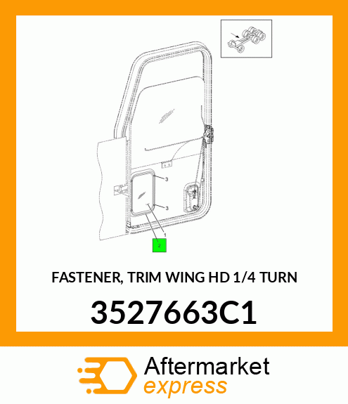 FASTENER, TRIM WING HD 1/4 TURN 3527663C1