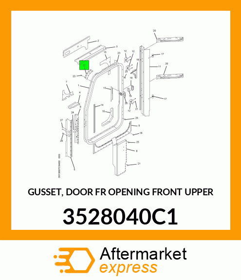 GUSSET, DOOR FR OPENING FRONT UPPER 3528040C1