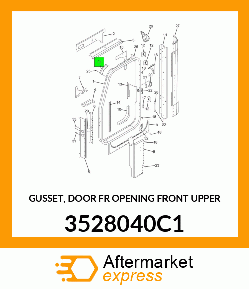 GUSSET, DOOR FR OPENING FRONT UPPER 3528040C1