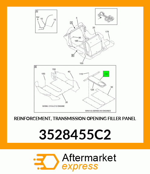 REINFORCEMENT, TRANSMISSION OPENING FILLER PANEL 3528455C2