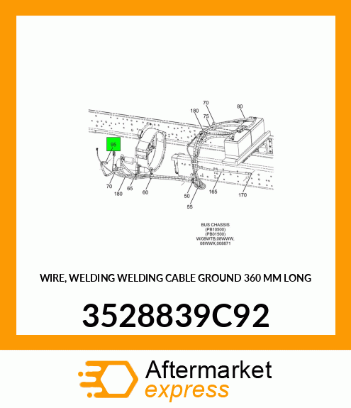 WIRE, WELDING WELDING CABLE GROUND 360 MM LONG 3528839C92