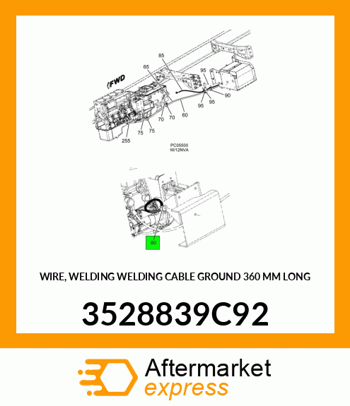 WIRE, WELDING WELDING CABLE GROUND 360 MM LONG 3528839C92