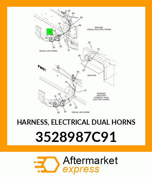 HARNESS, ELECTRICAL DUAL HORNS 3528987C91