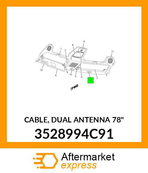 CABLE, DUAL ANTENNA 78" 3528994C91