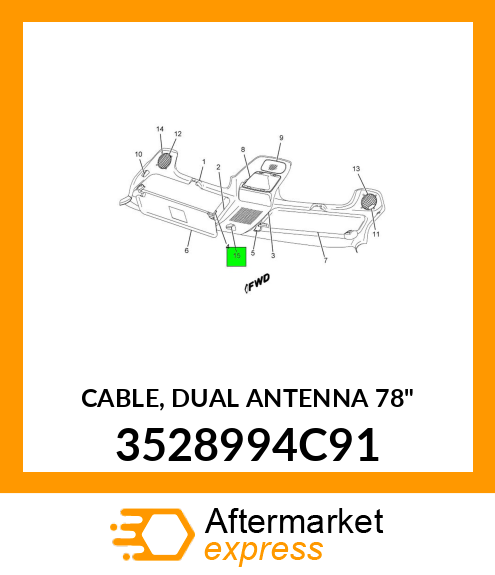 CABLE, DUAL ANTENNA 78" 3528994C91