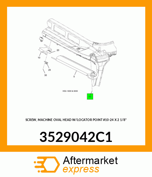 SCREW, MACHINE OVAL HEAD W/LOCATOR POINT #10-24 X 2 1/8" 3529042C1