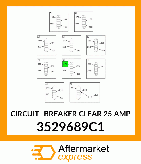CIRCUIT- BREAKER CLEAR 25 AMP 3529689C1