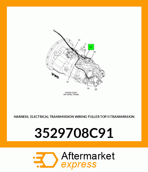 HARNESS, ELECTRICAL TRANSMISSION WIRING FULLER TOP II TRANSMISSION 3529708C91