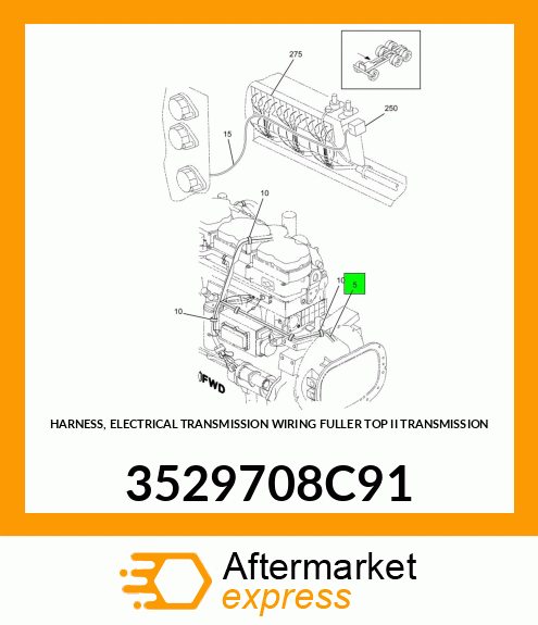 HARNESS, ELECTRICAL TRANSMISSION WIRING FULLER TOP II TRANSMISSION 3529708C91