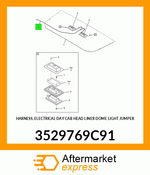 HARNESS, ELECTRICAL DAY CAB HEAD LINER DOME LIGHT JUMPER 3529769C91