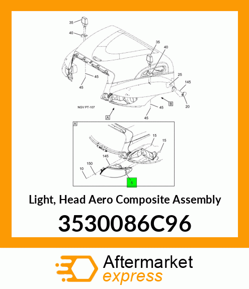 Light, Head Aero Composite Assembly 3530086C96