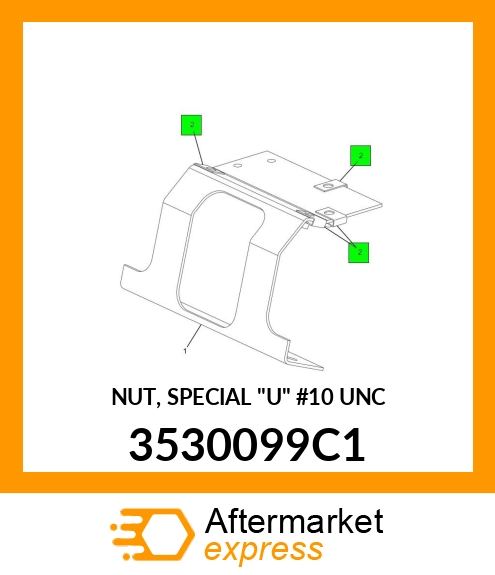 NUT, SPECIAL "U" #10 UNC 3530099C1