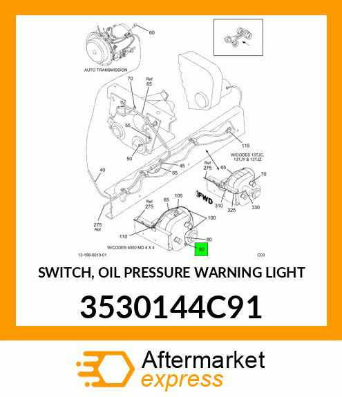 SWITCH, OIL PRESSURE WARNING LIGHT 3530144C91