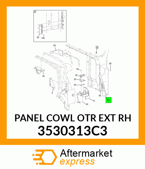 PANEL COWL OTR EXT RH 3530313C3