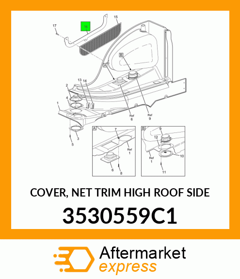 COVER, NET TRIM HIGH ROOF SIDE 3530559C1