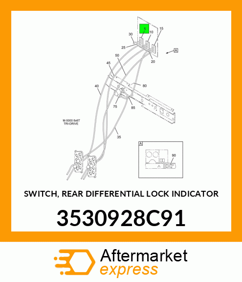 SWITCH, REAR DIFFERENTIAL LOCK INDICATOR 3530928C91